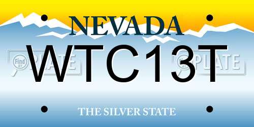 WTC13T Nevada License Plate