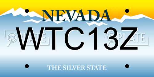 WTC13Z Nevada License Plate