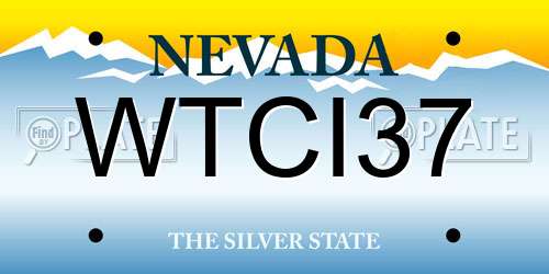 WTCI37 Nevada License Plate
