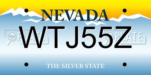 WTJ55Z Nevada License Plate