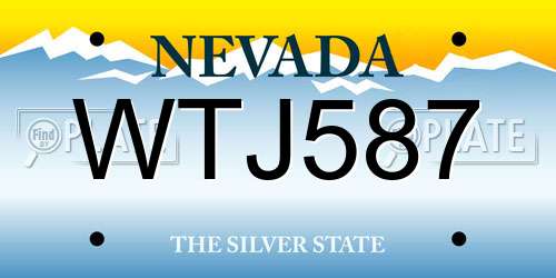 WTJ587 Nevada License Plate