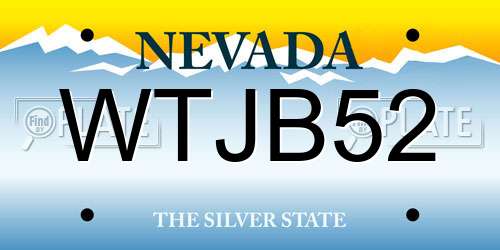 WTJB52 Nevada License Plate