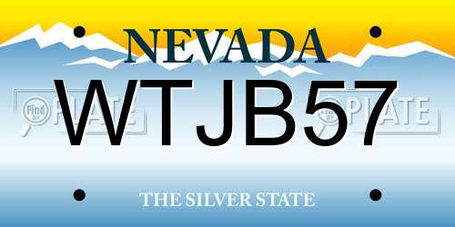 WTJB57 Nevada License Plate