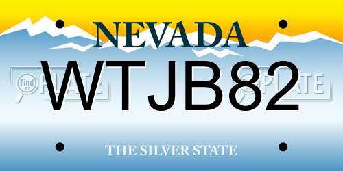 WTJB82 Nevada License Plate