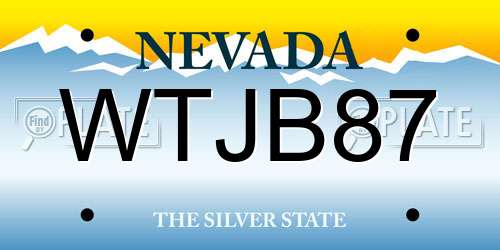 WTJB87 Nevada License Plate