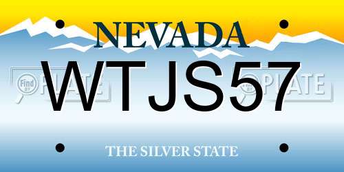 WTJS57 Nevada License Plate