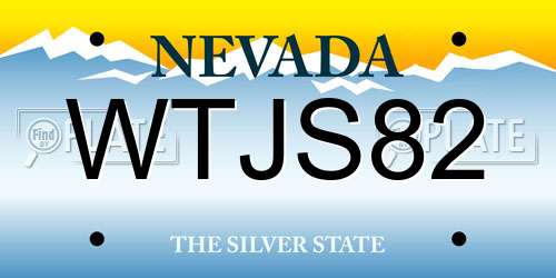 WTJS82 Nevada License Plate