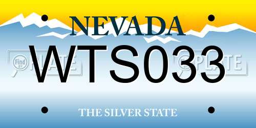 WTS033 Nevada License Plate