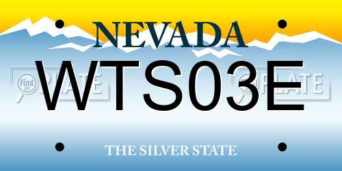 WTS03E Nevada License Plate
