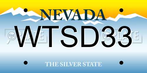 WTSD33 Nevada License Plate