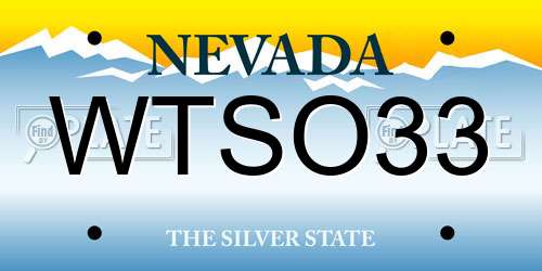 WTSO33 Nevada License Plate