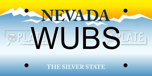WUBS Nevada License Plate