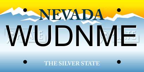 WUDNME Nevada License Plate