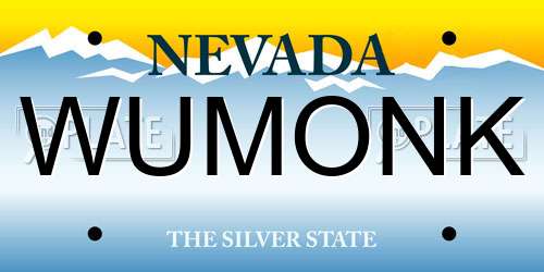 WUMONK Nevada License Plate