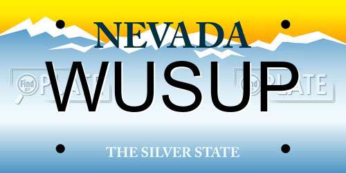WUSUP Nevada License Plate