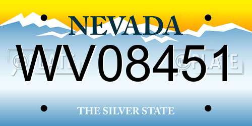 WV08451 Nevada License Plate
