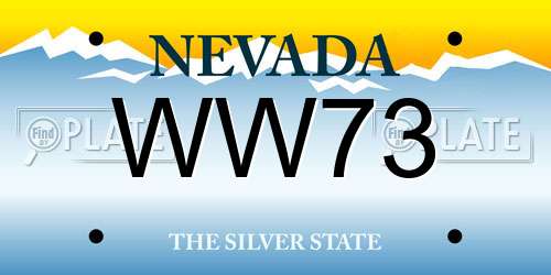 WW73 Nevada License Plate