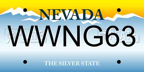 WWNG63 Nevada License Plate