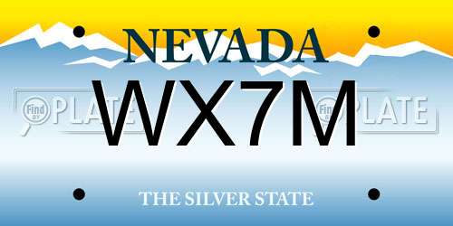 WX7M Nevada License Plate