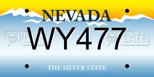 WY477 Nevada License Plate