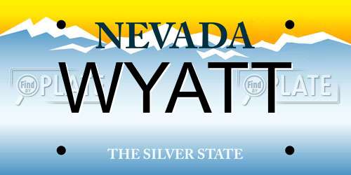 WYATT Nevada License Plate