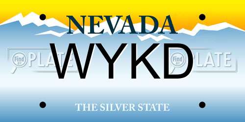 WYKD Nevada License Plate