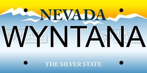 WYNTANA Nevada License Plate