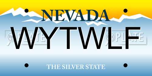 WYTWLF Nevada License Plate
