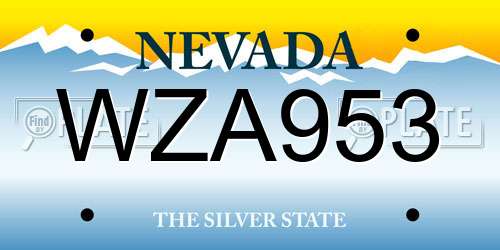 WZA953 Nevada License Plate