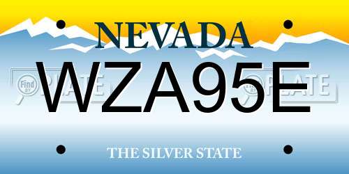 WZA95E Nevada License Plate