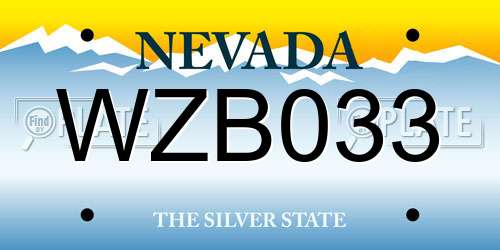WZB033 Nevada License Plate