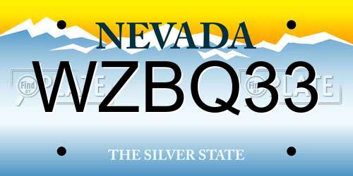 WZBQ33 Nevada License Plate