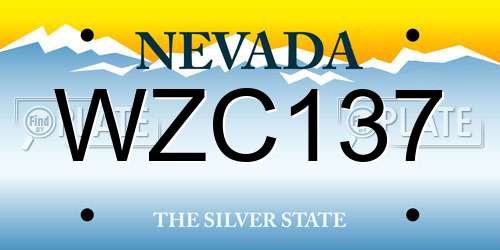 WZC137 Nevada License Plate