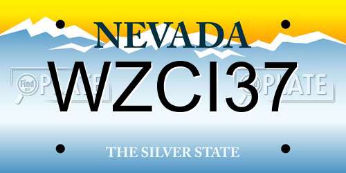 WZCI37 Nevada License Plate