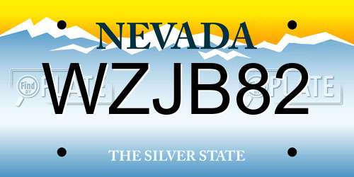 WZJB82 Nevada License Plate