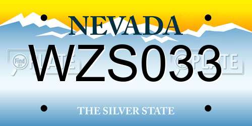WZS033 Nevada License Plate