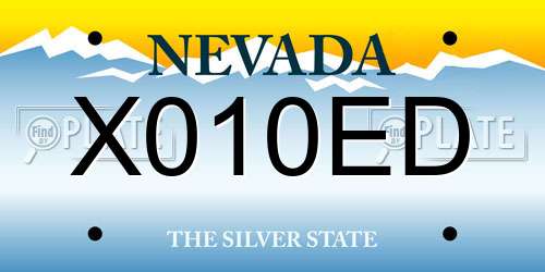 X010ED Nevada License Plate