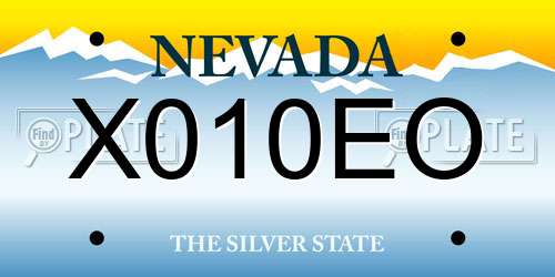 X010EO Nevada License Plate