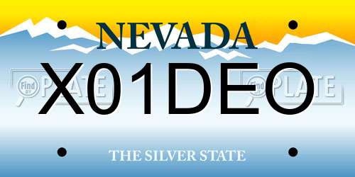 X01DEO Nevada License Plate