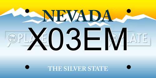 X03EM Nevada License Plate