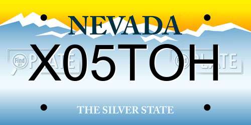 X05TOH Nevada License Plate