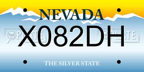 X082DH Nevada License Plate