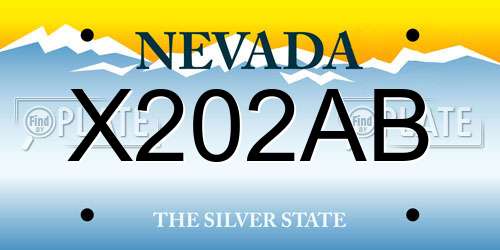 X202AB Nevada License Plate