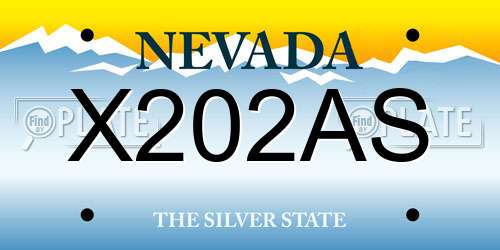 X202AS Nevada License Plate