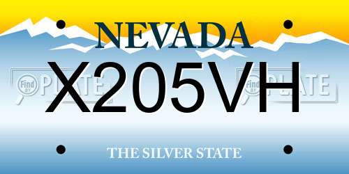 X205VH Nevada License Plate