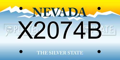 X2074B Nevada License Plate