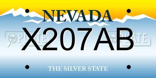 X207AB Nevada License Plate
