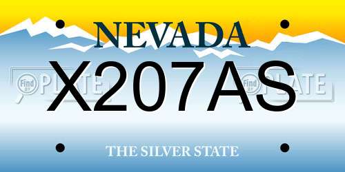 X207AS Nevada License Plate