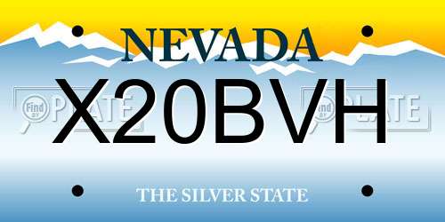 X20BVH Nevada License Plate