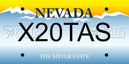 X20TAS Nevada License Plate